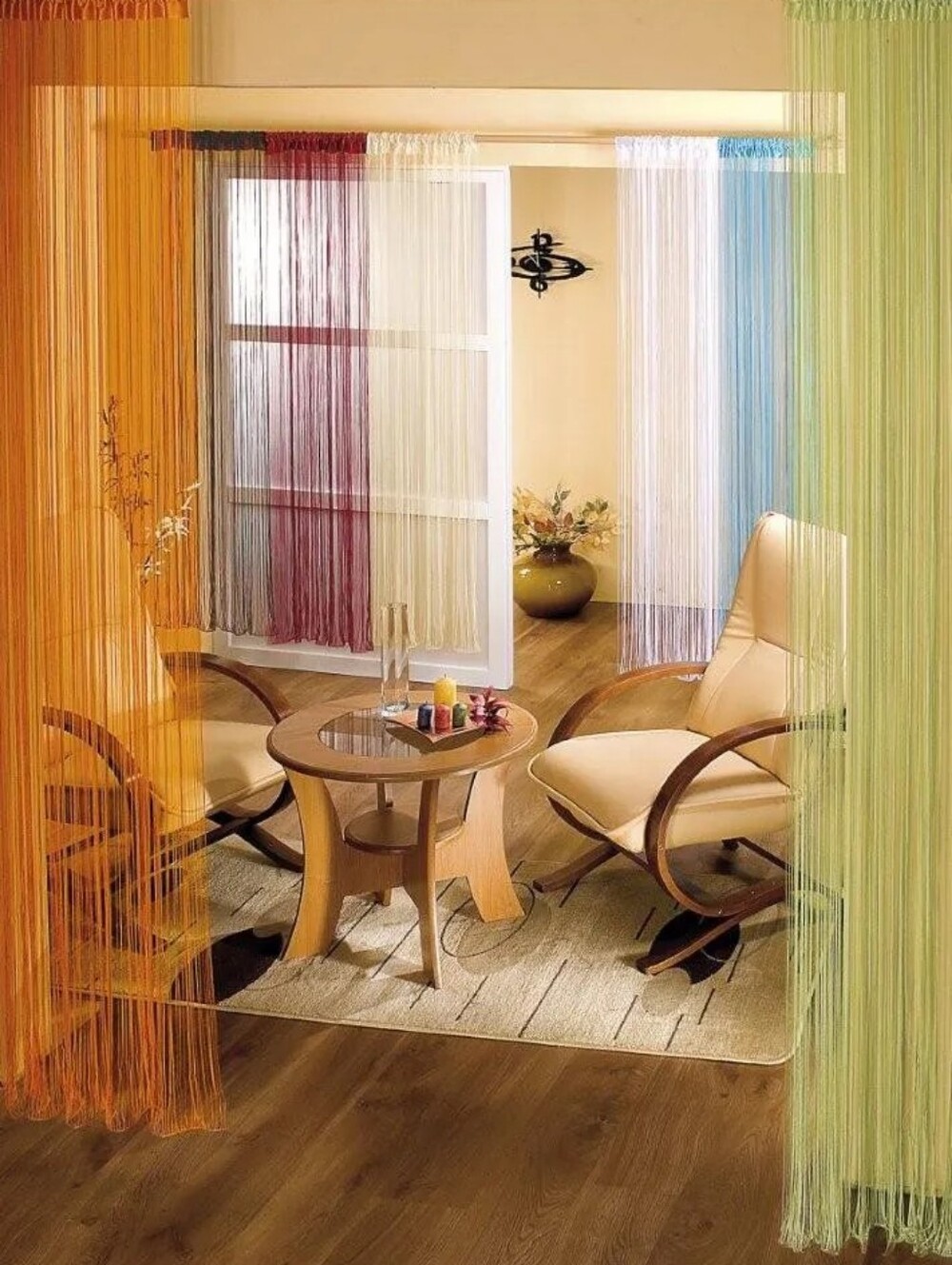 Beige Tassel Curtain